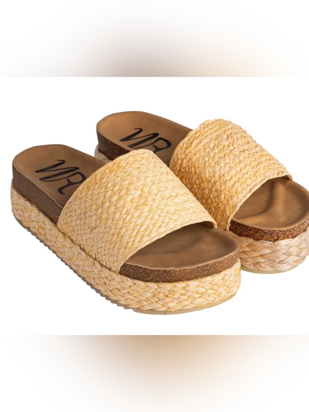 Not Rated Natural Woven Slide Sandals  Style: Anna Size: 6